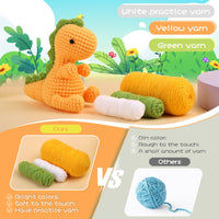 Yellow Dinosaur Crochet Kit for Beginners