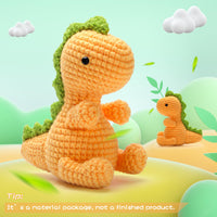 Yellow Dinosaur Crochet Kit for Beginners