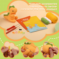 Yellow Dinosaur Crochet Kit for Beginners